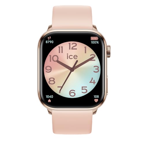 Ice-Watch - ICE smart 2.0 Rose-Gold Nude - Rosafarbene Connected Watch mit rosafarbenem Silikonarmband für Frauen - 022538 (1,96 inch)