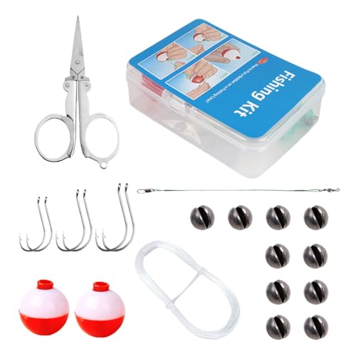 Kleines Angelset, Survival-Angel-Set, 24-teiliges Forellen-Angelset, tragbares Ausrüstungszubehör, kompakt, mit Tasche für Lake River Sea Kayak Boat Shore Surf Creek Beach