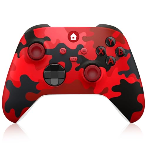SWCTIM Xbox Controller Wireless für Xbox One, Xbox Series X/S, Xbox One X/S,Controller mit 3.5mm Kopfhörerbuchse,mit 2.4GHz Wireless Adapter,Camo Rot