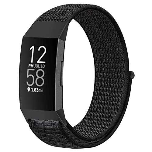 Runostrich Nylon Armband Kompatibel mit Fitbit Charge 4/Charge 3/SE, weiches Ersatzarmband atmungsaktives Sportarmband mit Uhrenarmbänder für Damen Herren