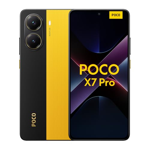 XIAOMI Poco X7 Pro Smartphone, 12+512GB, Gelb, 50MP Hauptkamera mit OIS, 6000mAh (typ.) Akku mit 90W HyperCharge, IP68, KI-Funktionen
