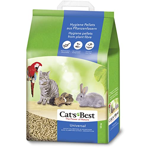 Cat's Best Universal, 100 % pflanzliche Kleintierstreu, nicht klumpende Pellets aus Pflanzenfasern – für Katzen und andere Kleintierrassen, 11 kg/20 l