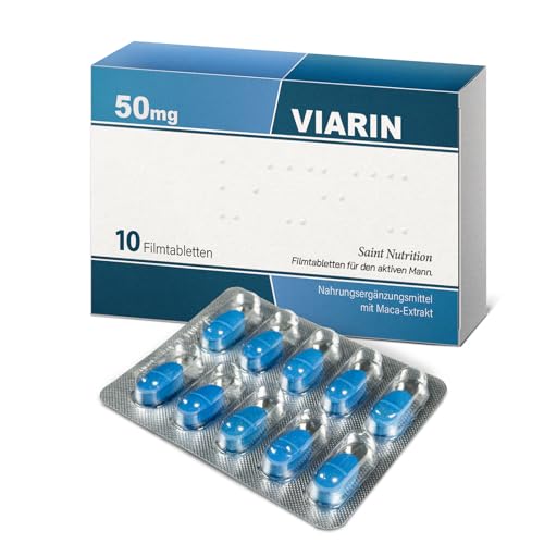 VIARIN® für Herren – Extra stark für Männer – Blaue PIlle - Hochdosiert mit Maca, Muira Puama, Kolanuss-Extrakt, Ginko Bilboa, Zink & L- Arginin – Unterstützung für den Mann - 10 Kapseln