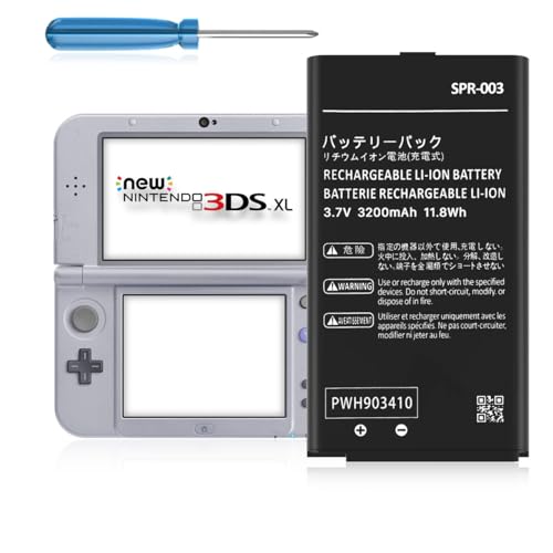 SPR-003 Akku, (2025 Neues Upgrade) Ultra hohe Kapazität 3200mAh Li-ion Ersatzakku für Nintendo 3DS XL 3DS LL SPR-003 und New 3DS XL RED-001 Konsole