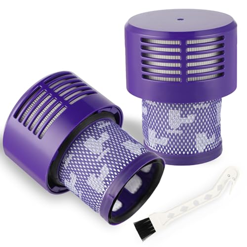 2x Filter für Dyson V10 SV12 – Waschbarer Ersatzfilter mit Reinigungsbürste, für Cyclone V10 Absolute/Animal/Motorhead/Total Clean Serie – Ersetzt DY-969082-01 – Nicht geeignet für V10 Slim