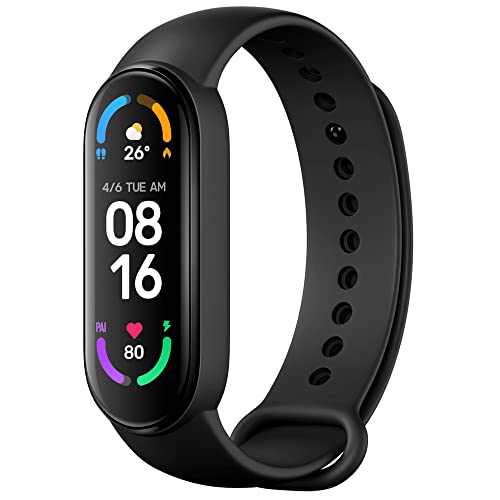 Xiaomi Mi Smart Band 6, Fitness- & Aktivitätstracker (1,56 AMOLED Display, 30 Trainings Modi, SpO2 tracking, Schlaf- und Pulsüberwachung, 14 Tage Batterielaufzeit, 5ATM Wassergeschützt, Mi Fit App)