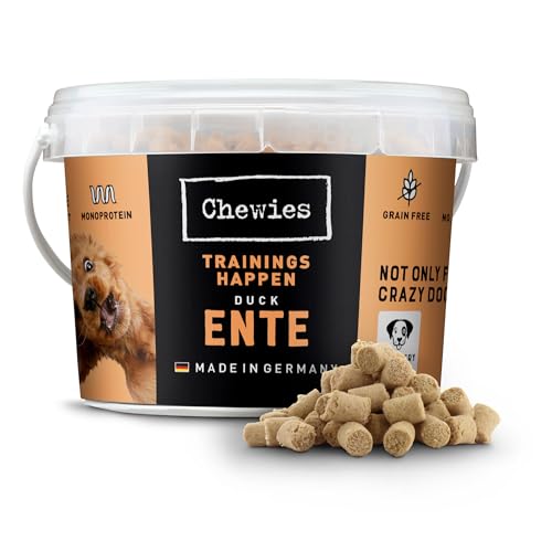 Chewies Trainingshappen Ente - Monoprotein Snack für Hunde - 300 g - getreidefrei & zuckerfrei - Softe Leckerlies fürs Hundetraining - hypoallergen