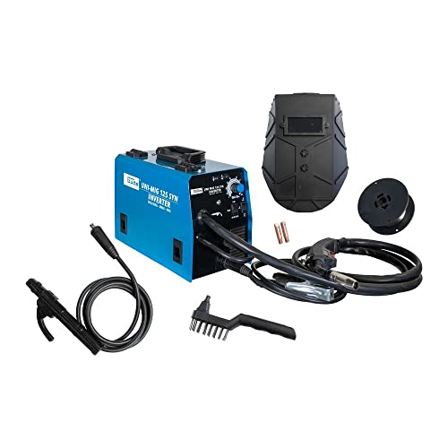 Güde Universalschweissgerät Uni-Mig 125 SYN (230 V, 4 in 1, 120 A max. Schweißstrom, 20-120 A Regelber., inkl. Elektrodenhalter, Schlauchpaket, Masseklemme, Schlackenhammer, Schweißschild & Fülldraht)