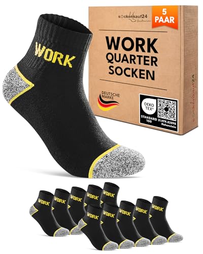 Kurze Arbeitssocken Herren Quarter Socken WORK Socks 5 Paar 43-46