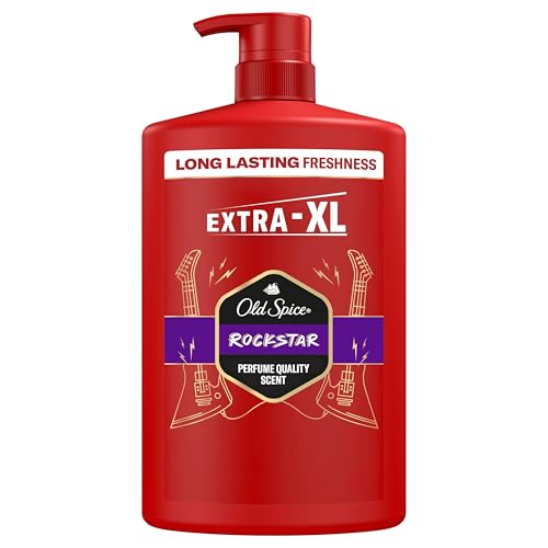 Old Spice Rockstar 3-in-1 Duschgel für Haar, Gesicht und Körper 1000 ml, langanhaltende Frische, Duft von Parfümqualität, Tiefenreinigung