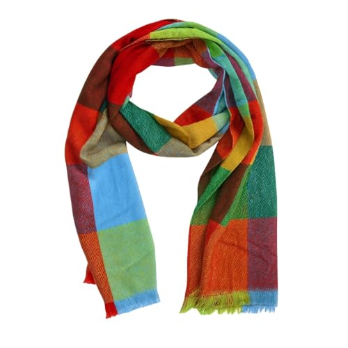 beybey® Edler Winterschal für Damen & Herren – XXL Karoschal – weich, warm & hochwertig – klassisch zeitloses Design in eleganten Farben (Bunt Grün)