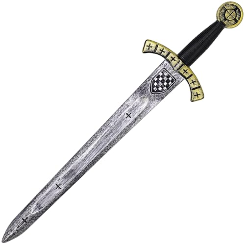 Vifcotlyp Spielzeug Schwert, mittelalterliche Kreuzritter Schwert römischen Ritter Krieger Kostüm Requisiten gefälschte Kunststoff-Schwert für Erwachsene für Halloween Cosplay