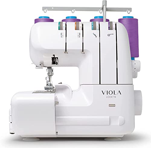 Viola Look T8 Overlock Nähmaschine, Differentialtransport, Led, Perfekte 2/3 oder 4-Faden-Nähte zum Nähen, Overlockmaschine Einstellbarer Stichlänge