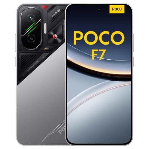 XIAOMI Poco F7 Smartphone, 12+512GB, Silber, Flaggschiff Snapdragon 8s Gen 4, 6500mAh Akku, 50MP Sony-Kamera mit OIS, 6,83
