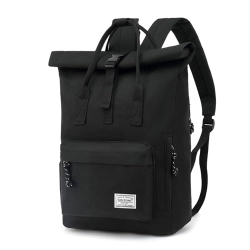 TANTOMI Laptop Rucksack, Rucksack Laptop Tasche 15,6 Zoll, Rucksack Damen und Herren weit öffenbar, Rolltop Rucksack wasserdicht, Backpack Daypack für Schule, Fahrradfahren, Freizeit und Reise.