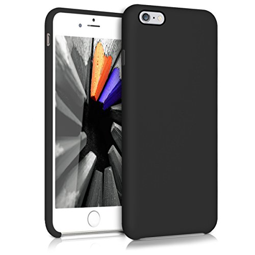 kwmobile Hülle kompatibel mit Apple iPhone 6 Plus / 6S Plus Hülle - Silikon Handy Case - Handyhülle weiche Oberfläche - kabelloses Laden - Schwarz