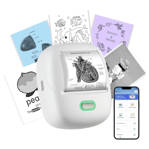 ORGSTA S002 etikettendrucker selbstklebend etikettiergerät Bluetooth 300 DPI etikettiermaschinen beschriftungsgerät ettikettiergeraet Label Printer Sticker Maker Weihnachten