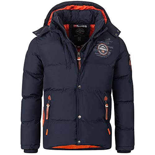 Geographical Norway Herren Winterjacke Verveine Navy -M - mit UD Beanie