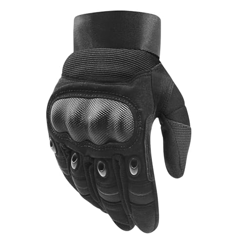 COTOP Motorradhandschuhe Herren, Robust Handschuhe Motorrad mit Protektoren, Sommer Leichte Handschuhe mit Touchscreen für Motocross, Moped, Mofa, Roller Vespa (L)