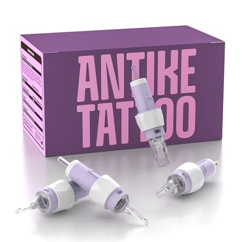 50 Stück Tattoo Nadeln Set,Tattoo Cartridge Nadeln mit Silikon Fingerrand Einweg #12 Gemischt (3RL 5RL 7RL 9RM 15RM) Standard Round Liner/Magnum Tattoo Nadeln für Tattoo Maschine EN11Q-FG-50KITEU-X