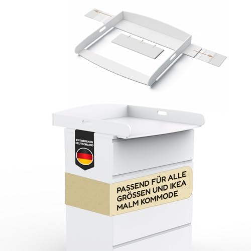 Heldenzimmer Wickelaufsatz Malm Kommode [80 & 160cm] ohne Lücke zur Wand - Für große und kleine Malm Kommoden