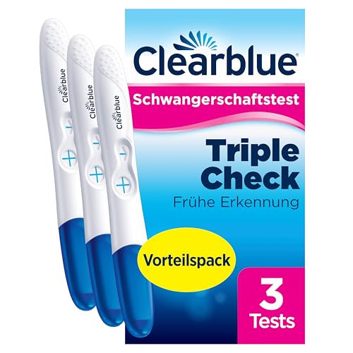Clearblue Schwangerschaftstest Frühe Erkennung, Frühtest, Pregnancy Test, 3x Frühschwangerschaftstest / Schwangerschaftsfrühtest, Vorteilspack, 99 % zuverlässig, Schwangerschaft bestimmen, 25 mIU/ml