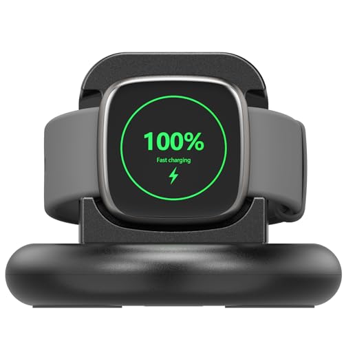 AK für Fitbit Sense 2/Fitbit Sense/Fitbit Versa 4/Fitbit Versa 3 Ladegerät, Magnetische Ladestation mit 135cm/4,4ft USB Ladekabel kompatibel mit Fitbit Sense 2/ Sense/Versa 3/ Versa 4 Charger