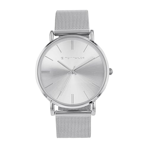 Tom Tailor Armbanduhr mit Metallband für Damen, Silber, wasserdichte 3 bar, Geschenkidee, kommt in Uhren Geschenkbox, 2100511