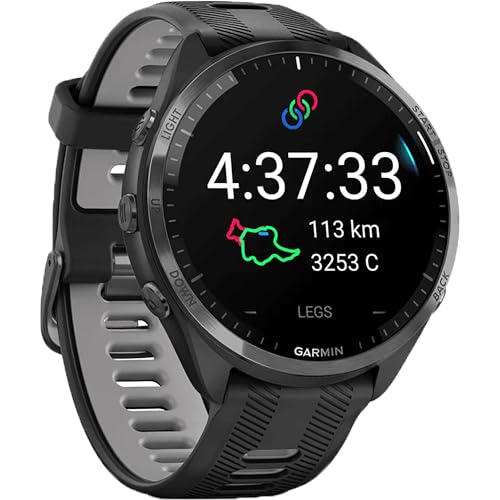 Garmin Unisex Forerunner® 965 DLC Titan GPS Uhr, schwarz-hellgrau, OneSize