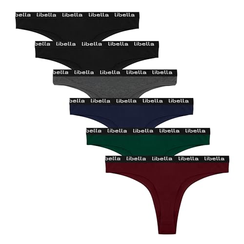 Libella 6er-Pack Damen-Strings, Unterwäsche aus Baumwolle, Atmungsaktive Unterhosen 3207UN8 M
