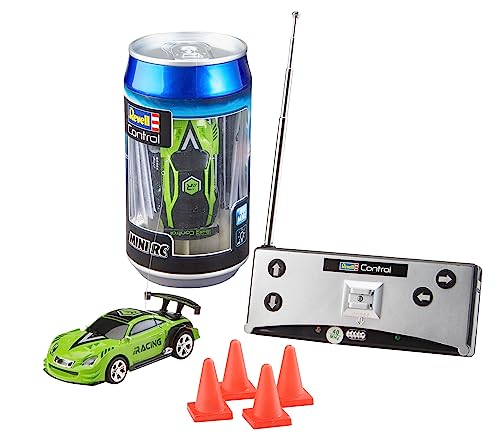 Revell Control Mini RC Car Racer I I Maßstab 1:43 I Ideal für Kinder und Rennbegeisterte I Zwei Betriebsfrequenzen für packende Rennen I Geeignet für Innen- und Außenbereiche, Grüner