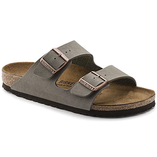 Birkenstock Classic Arizona Birko-Flor, Unisex-Erwachsene Pantoletten, Grau (Stone), 43 EU