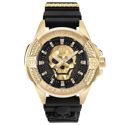 Philipp Plein Herren Analog Quarz Uhr mit Silikon Armband mid-33174