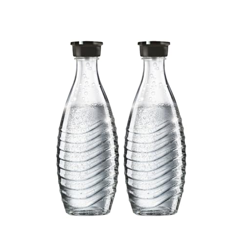 SodaStream 0,7L CRYSTAL Glaskaraffe | Spülmaschinenfest | Kompatibel mit Crystal & Penguin | elegantes Design | 2er-Pack, Glas