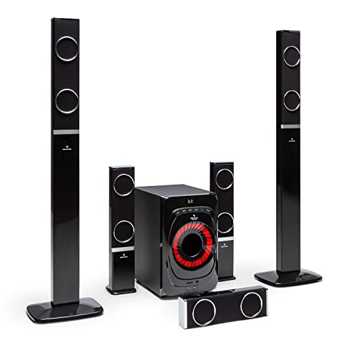 auna Areal 825 5.1 Soundsystem - 5.1 Heimkinosystem mit 200 Watt Leistung RMS, 8