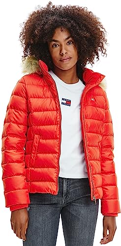 Tommy Jeans Damen Daunenjacke Basic Winter, Rot (Deep Crimson), S