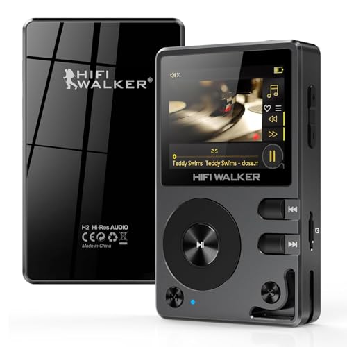 HIFI WALKER H2 MP3 Player mit Bluetooth 5.2, DSD DAC Hi-Res FLAC Player Verlustfreier Musikplayer, Tragbarer Digitaler Audioplayer mit 64GB Speiche, erweiterbarem Speicher auf bis zu 512 GB