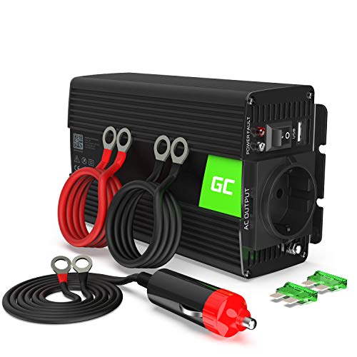 Green Cell 500W/1000W 12V auf 230V Sine Wave Volt kfz Spannungswandler Wechselrichter Power Solar Inverter DC AC Umwandler Stromwandler Wohnwagen Auto Modifizierte Sinus Zigarettenanzünder Steckdose