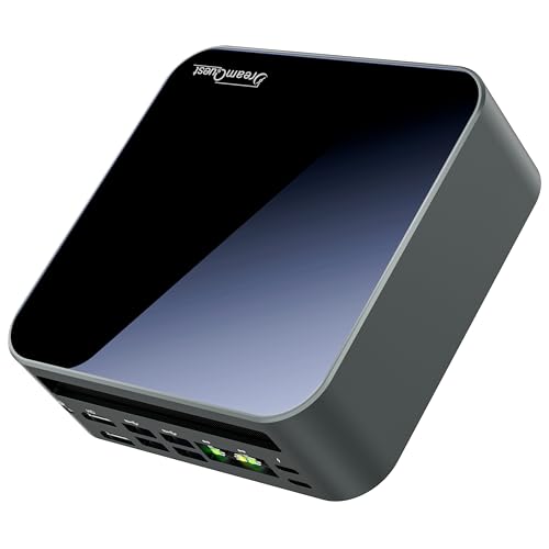 DreamQuest Mini PC Windows 11 Pro AMD Ryzen 5 7430U (bis 4.3GHz), 16GB RAM, 512GB NVMe SSD,Desktop Computer, AMD Radeon Graphics, Dual HDMI 4K, WiFi 6, Ultra Leise für Home Office & Business