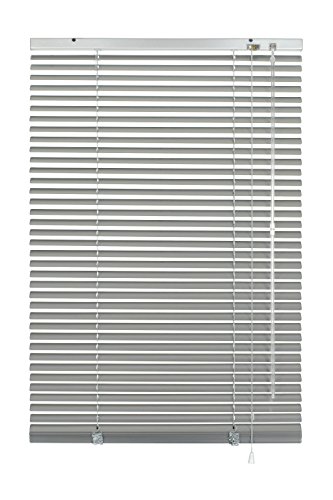 Deco Company Alu-Jalousie ohne Bohren, Zum Klemmen, Inkl. Klemmträgern, Sichtschutz, Lichtschutz, Blendschutz, Aluminium-Jalousie, Silber, 80 x 130 cm