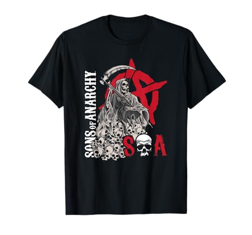 Sons of Anarchy Grim Reaper Pile of Skulls Biker TV Show T-Shirt
