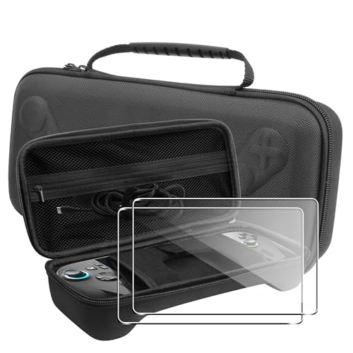 Effcotuo Tragenfall für Rog Xbox Ally X & Rog Xbox Ally Hülle Zubehör Game Console Storage Bag + [2 Stück] Schutzfolie für Panzerglas für Rog Xbox Ally X & Rog Xbox Ally Harte Tragetasche Schutzhülle
