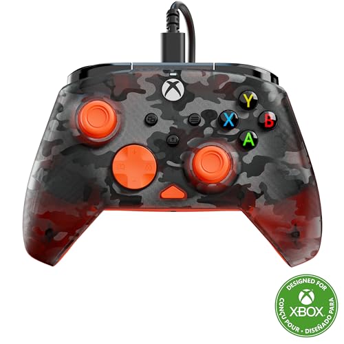 Turtle Beach Rematch Core Ghost Schwarz Camo/Orange Wired Gaming Controller – Lizenziert für Xbox Series X und S, Xbox One und Windows PCs