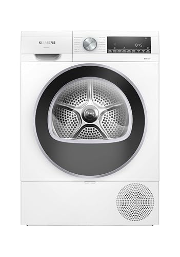 Siemens WQ43G2D0EM, iQ500, Smarter Wärmepumpentrockner 9 kg, Selbstreinigender Kondensator, autoDry, speedPack, Reversierende Trommel, Nachlegefunktion, halbe Beladung, Trommelinnenbeleuchtung, Weiß