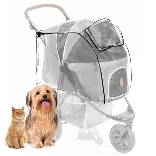 Zamboo Regenschutz für Hundebuggy TOGfit - Regenverdeck mit Fenster, Belüftungsnetz und aufklappbarem Einstieg - passt ideal auf Hundewagen Pet Roadster