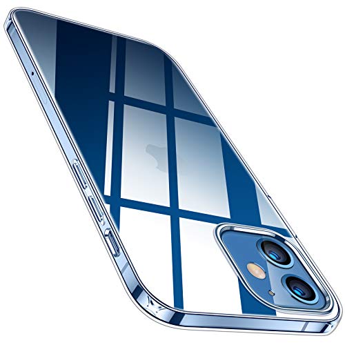 TORRAS Crystal Clear Hülle Kompatibel mit iPhone 12 Pro und Kompatibel mit iPhone 12 Flexibles Silikon Transparent