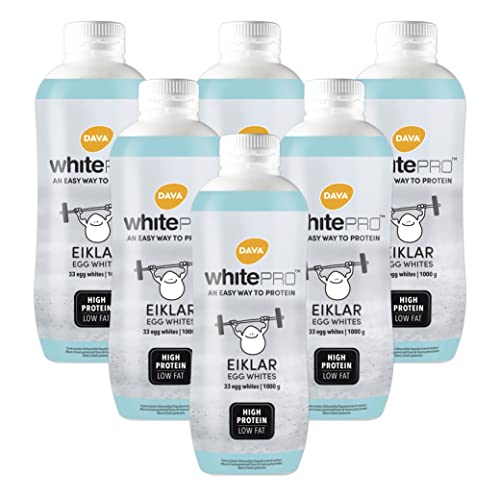 DAVA whitePRO™ Flüssiges Eiklar 6x 1kg Flaschen – 105 g reines Eiweiß pro Flasche DAVA whitePRO Barn Egg Whites 1 kg