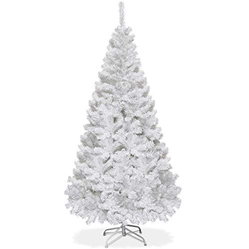 COSTWAY 150cm Künstlicher Weihnachtsbaum, Tannenbaum mit Metallständer, Christbaum PVC Nadeln, Kunstbaum Weihnachten ideal für Zuhause, Büro, Geschäfte und Hotels, Weiß
