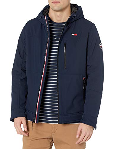 Tommy Hilfiger Herren Soft Shell Sherpa gefütterte Performance Jacke, Midnight Tech, XL
