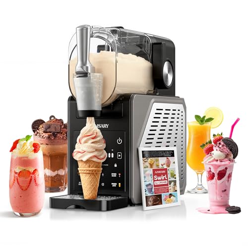 Slush Maschine – 2,5 L Eismaschine & Slushie Maschine für Zuhause, mit LED-Display, 6 voreingestellten Programmen für Eiscreme, Frappés, Milchshakes, automatischer Reinigung (Black) (Black)